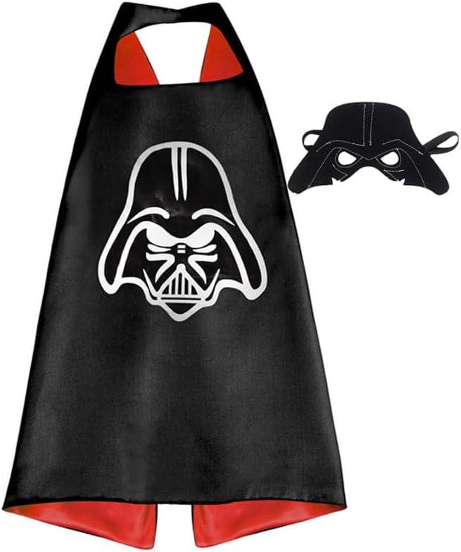 Star Wars Darth Vader Cape And Mask Set for Kids 3-8 years | Double Sided Superhero | Halloween Costume, Book Character Dress | Kids Cosplay for Boys