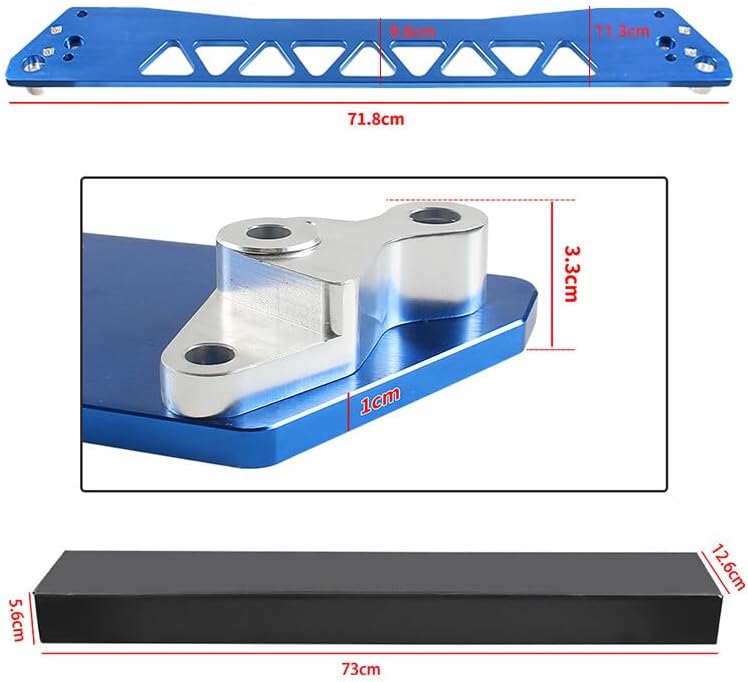 Billet Rear Lower Subf for Ram e Brace Tie Bar for 1996-2000 for Honda for Civic EG Blue