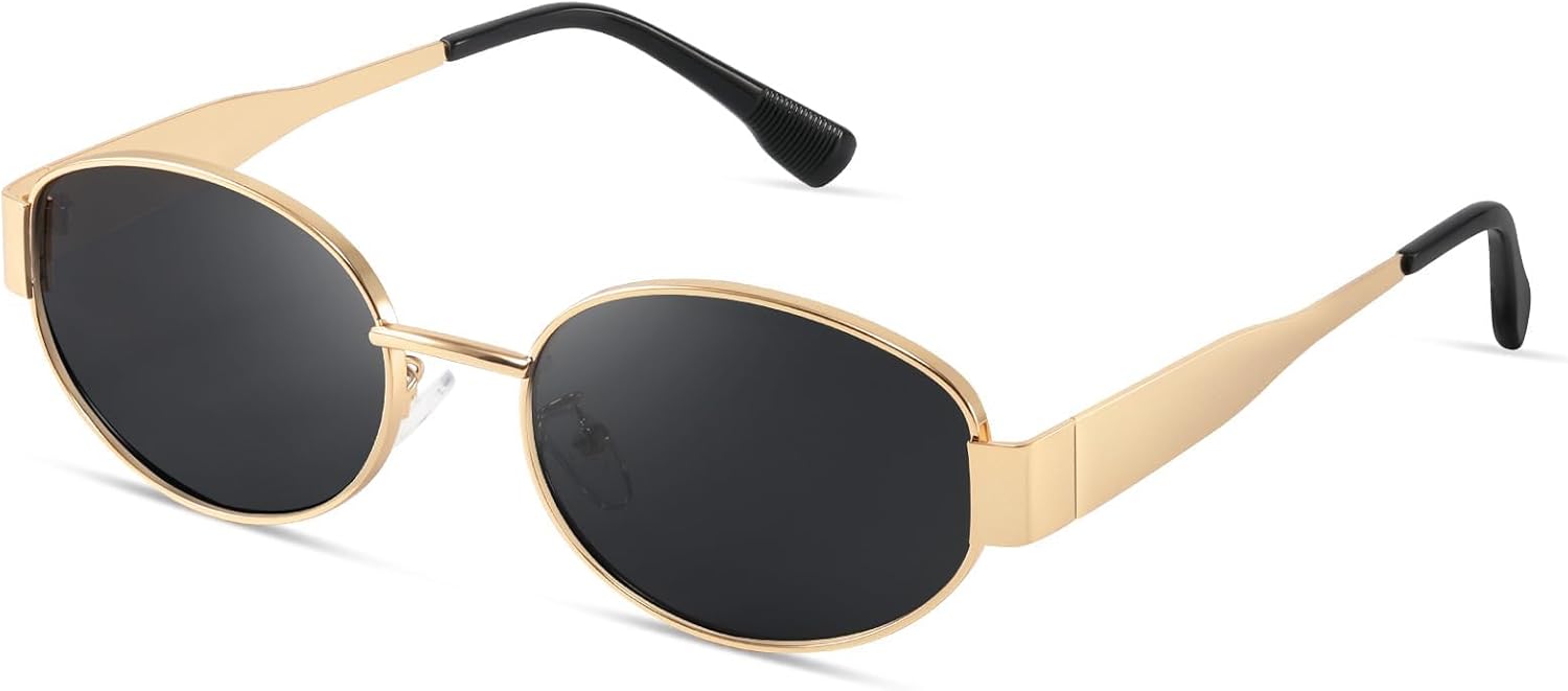 Dokbini Women's Retro Sunglasses - Classic Trendy Polarized Sun Glasses UV Protection Fashion Eyewear Gold Grey