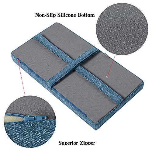 Baibu Rectangle Bench Stool Cushion, Non-Slip Saddle Stool Seat Cushions Bar Stool Cushion With Machine Washable Cover - One Cushion Only (Blue, 18X9.5X1.5In) #TOP3