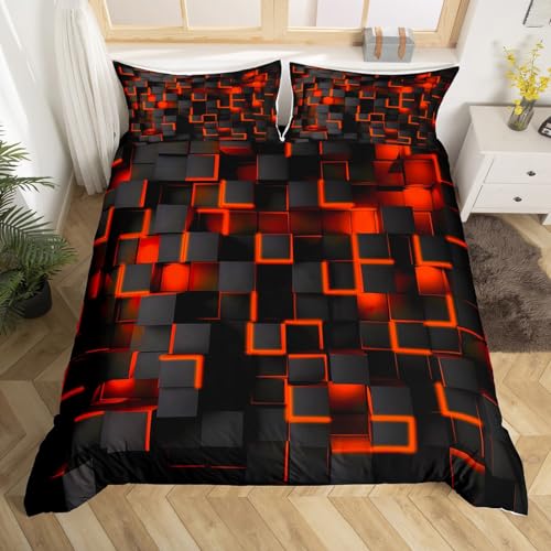 Housse de couette géométrique pour lit king size afin de moderniser une chambre d'ado