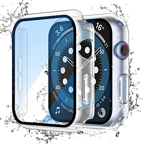 Ya en manzanajugosa.com: Misxi [2-Piezas Transparente Funda Impermeable para Apple Watch SE3 SE2 SE Series 6 5 Serie 4 40mm con Protector de Pantalla de Cristal Templado, Carcasa Protectora PC Anti-Choque para iWatch