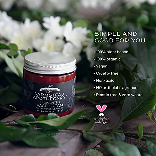 Farmstead Apothecary 100% Natural Anti-Aging Face Cream With Jojoba Oil, Unscented 4 Oz #TOP2
