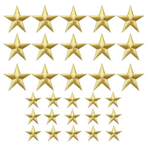 30 PCS Toppe Termoadesive Stelle Oro, Toppe Stelle E Luna Adesive per Tessuti, Lettere Adesive Grandi, Numeri Patch per Bambini, Tborse E Accessori, Aggiungi Un Tocco Di Stile Personalizzato