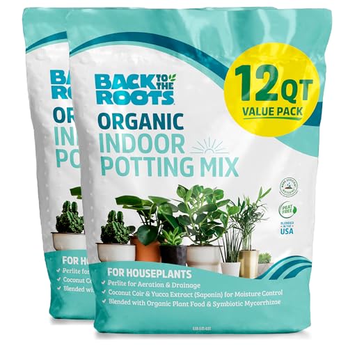 Back to The Roots 100% Organic Indoor Potting Mix (Value 12 Quart) | Promotes Healthy Houseplant...