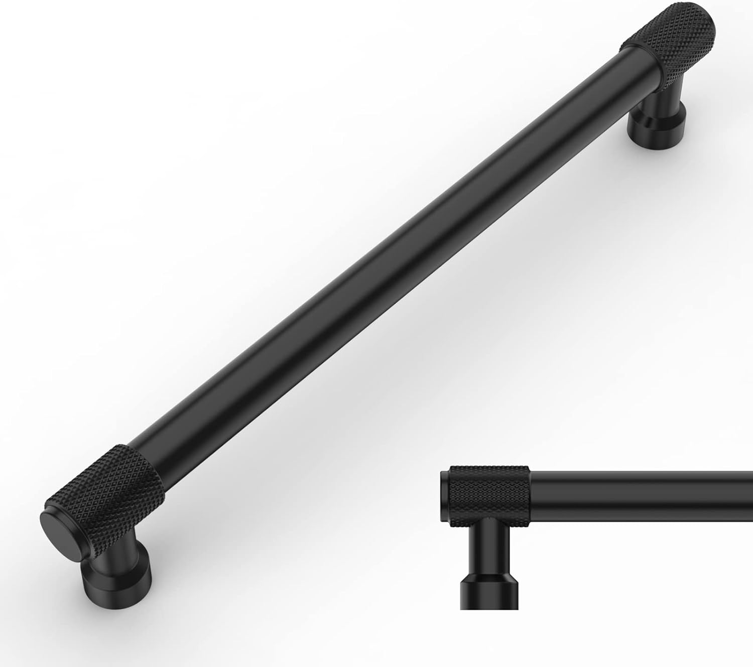 Amerdeco 10 Pack Matte Black Knurled Pulls 7 Inch(177.8mm) Hole