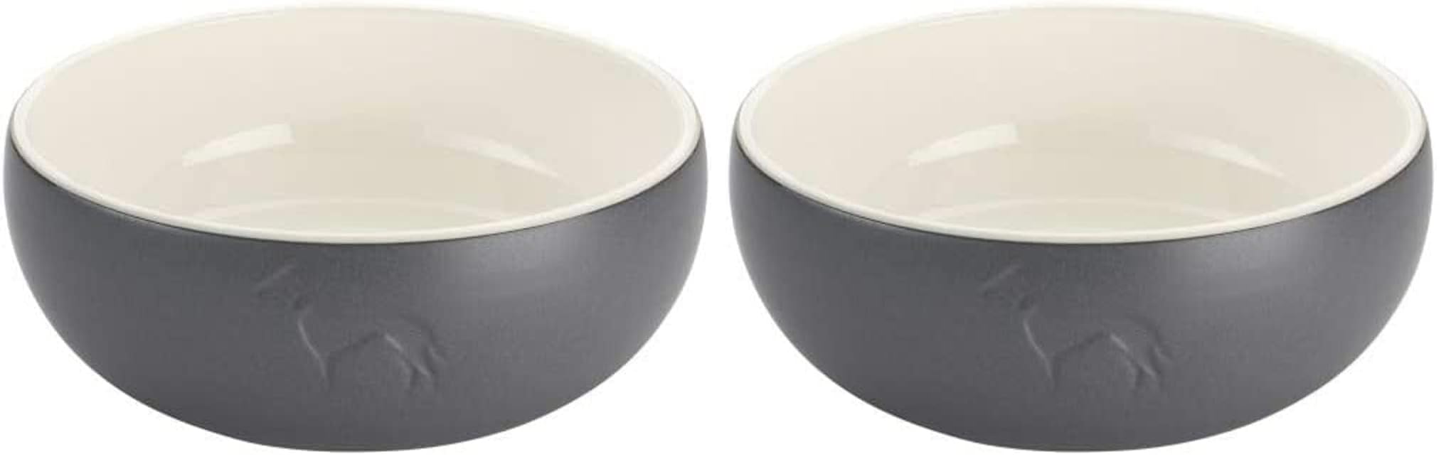 Comedero para Perro Hunter Gris Cerámica Silicona 1,5 L (Paquete de 2)