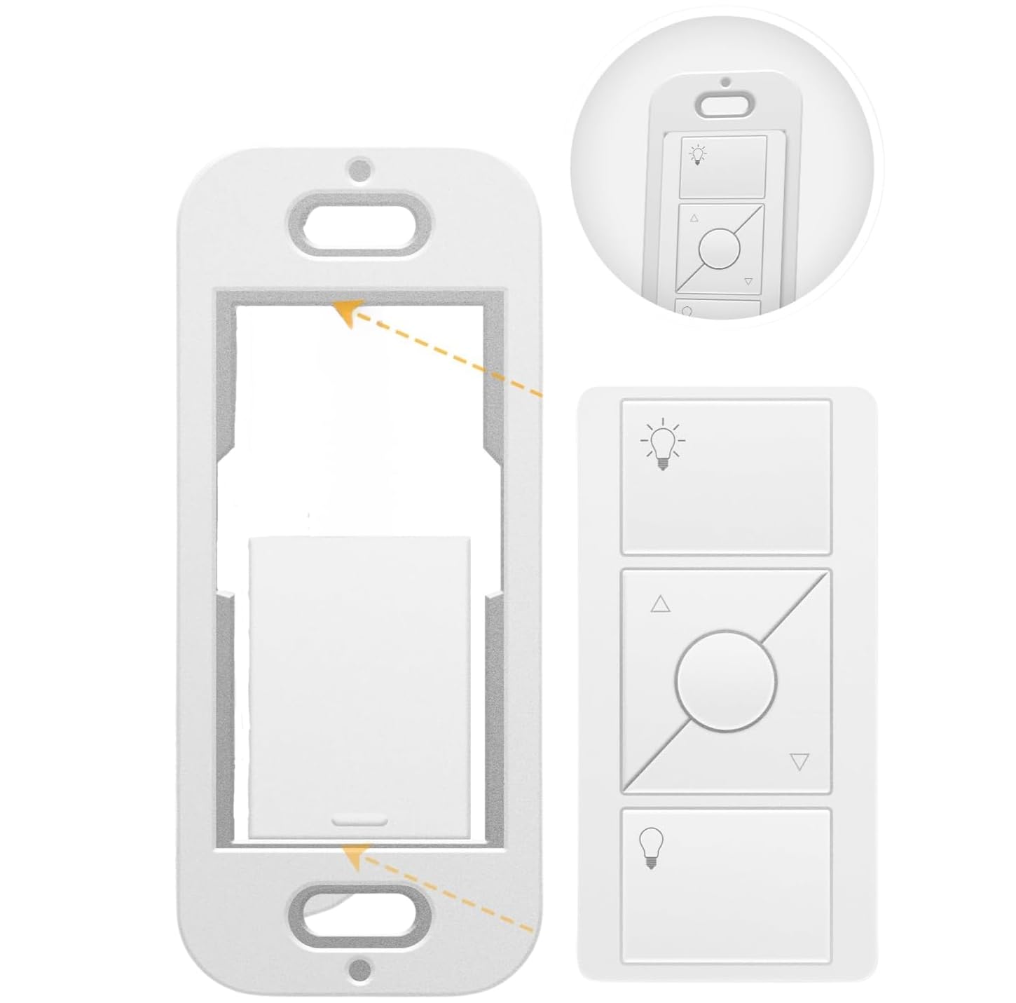 SplashNColor Wallplate Brackets for Lutron Caseta Pico Remote, 1-Pack – Seamless Remote Snap-in Installation Wall Bracket for Lutron Smart Switch, Durable Wall Mount Design for Lutron Pico Remote