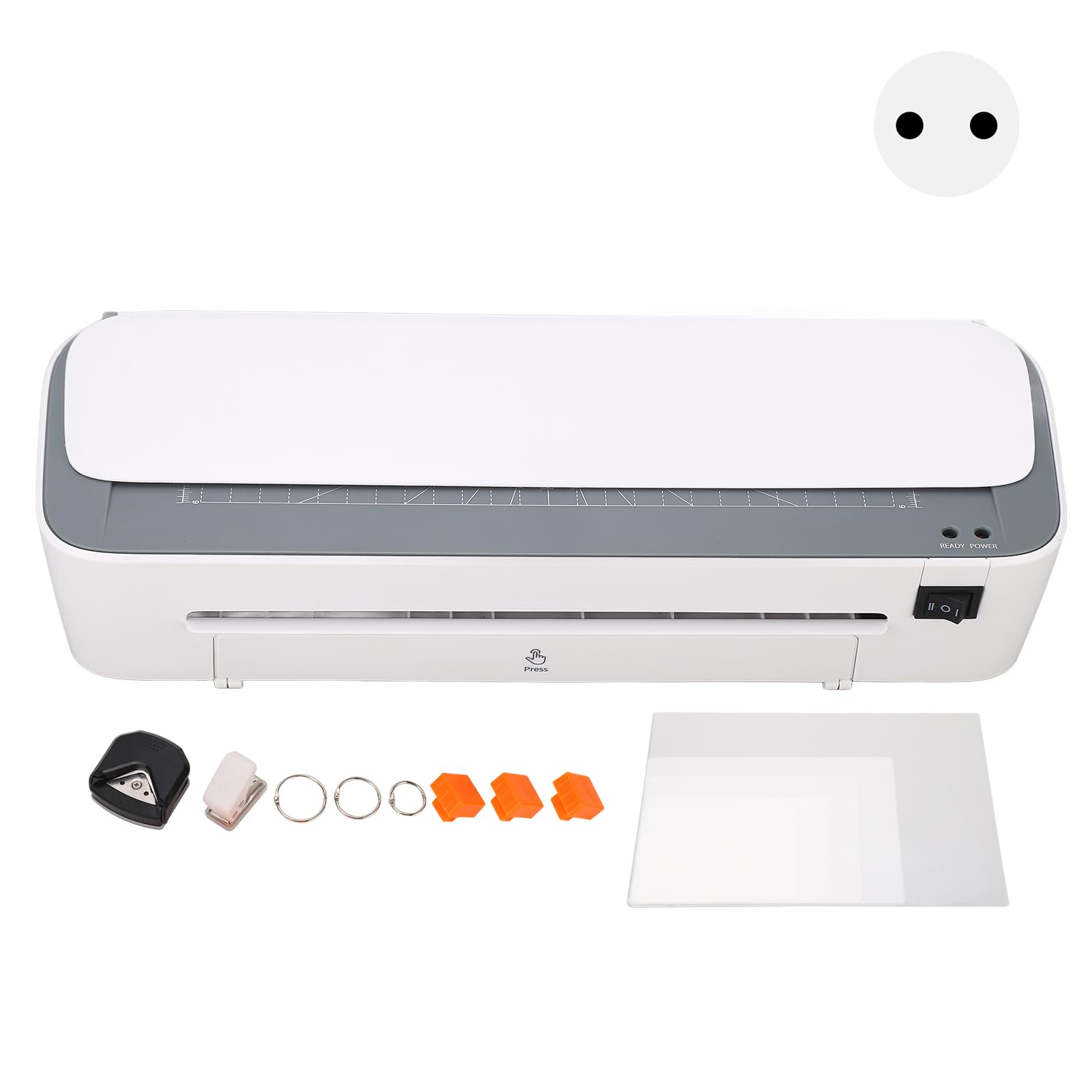 Macchina Laminatoria Versatile con Taglierina e Rotonde - Modalità Calda Rapida, Calda/fredda per Ufficio, Scuola e Business, Plug 220v -240v UE (Plug 220-240 V.)