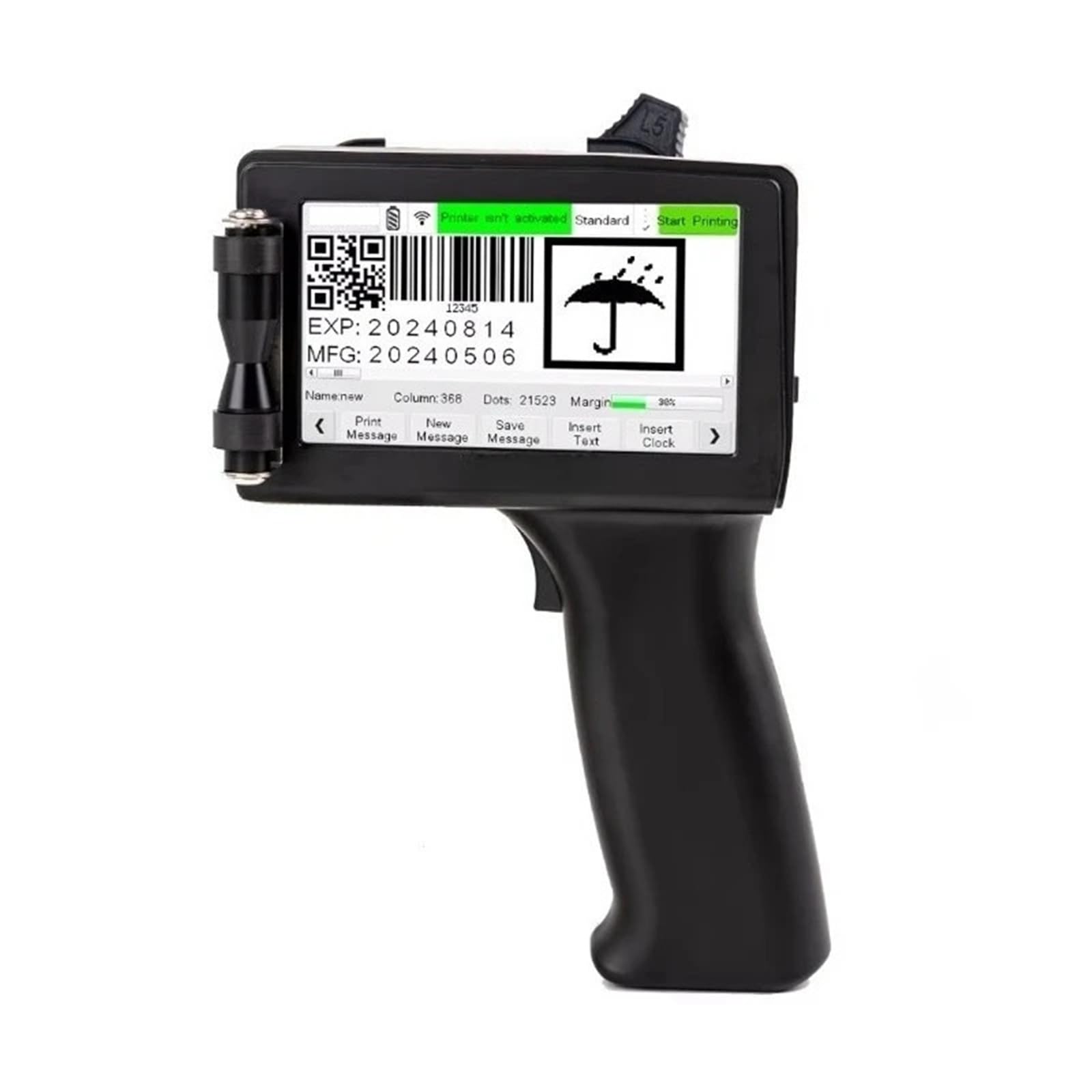 Imprimante Portable, Imprimante à Jet d'encre Industrielle portative de TIJ codeur lot Date d'expiration 25.4Mm for l'emballage Alimentaire Carton