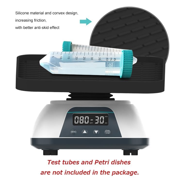3D Shaker Digital 3D Rotation Mixer Three Dimensional Rotary Mixer with Speed Range 10 to 80rpm Tilt Angle 10°Max Load 0.8kg for Petri Dishes Beakers Flasks Culture Bottles Etc