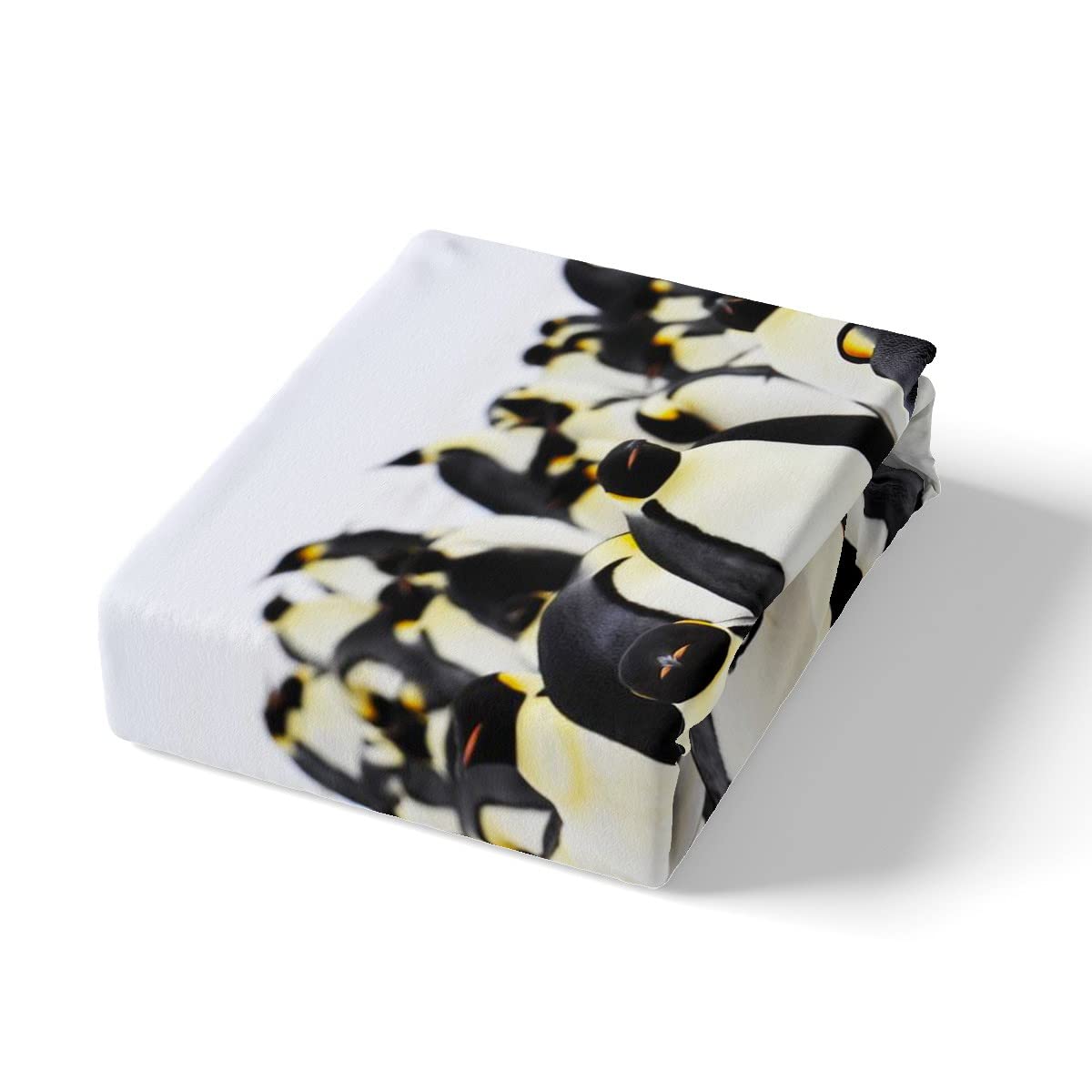 Loussiesd Set di biancheria da letto per bambini con Babbo Natale e Babbo Natale, con simpatico alce e pupazzo di neve con pinguino, lenzuolo con angoli per ragazzi e ragazze a tema
