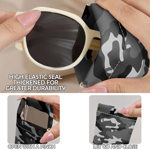 Image of 2 PCS Glasses Eyeglass Sunglasses Case Pouch Soft PU Leather Cute Aesthetic with Cleaning Cloth for Boys Men Man