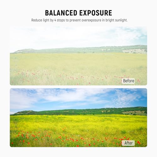 Image of NEEWER ND Filters Compatible with Insta360 X5, ND16 Lens Filter Set, 4 Stops Light Reduction Screw On Auto Detect Multicoated Optical Glass Neutral Density, Action Camera Accessories, 2 Pack