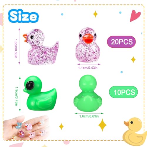 QYJMLH 20PCS Mini Patos De Resina, 10PCS Figuras alienígenas para decoración de jardín, Figuras en Miniatura, decoración para Bricolaje, Acuario, jardín, Paisaje, Casas de muñecas - imagen 2
