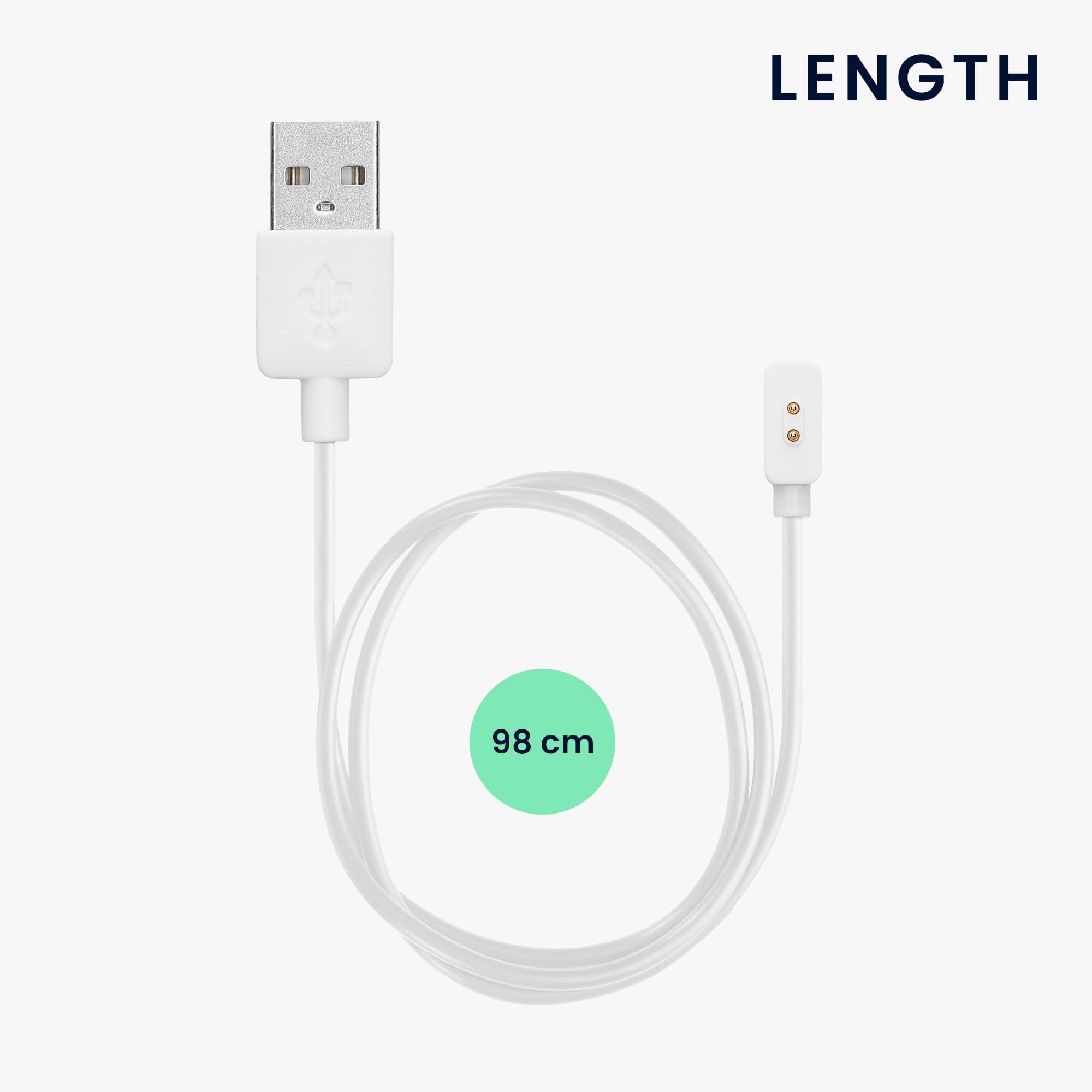kwmobile USB Cable Charger Compatible with Xiaomi Redmi Watch 4 / Watch 3 Active/Lite/Smart Band 8/8 Pro/Band 2 Cable - Image 3