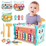 🦉〖 8 en 1 Juguetes Montessori para Niños〗🦉 Los Juguetes Montessori incluyen una caña de pescar, una ardilla, un xilófono, una rueda giratoria, un reloj numérico, reconocimiento de números y formas, arrastre de expresiones y mucho más. 8 en 1 juegos infantiles para niños que proporcionan diversión sin fin y promueven el crecimiento y el desarrollo temprano.