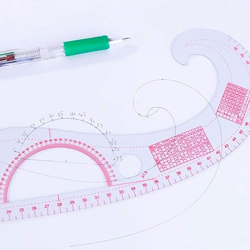 Miniatura 5 de Scorpiuse Regla de curva francesa con forma métrica de 7 estilos de herramientas de costura para diseño de patrón de costura, ropa de bricolaje,