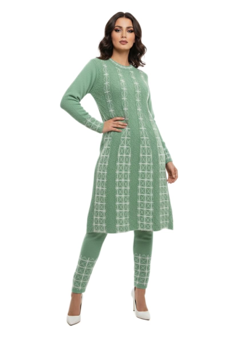 tnq Women Winter Wear Woolen Kurta Palazzo Set || Women Ethnic 2 piece Set Suit For Girls & Women || Knit Dress Set with Geometric Pattern-picture-21