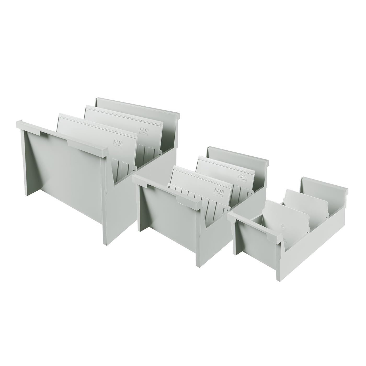 Han 855-0-11 - Cajón archivador para tarjetas (capacidad para 1000 tarjetas, A5, colocación horizontal, 226 x 160 x 325 mm), color gris