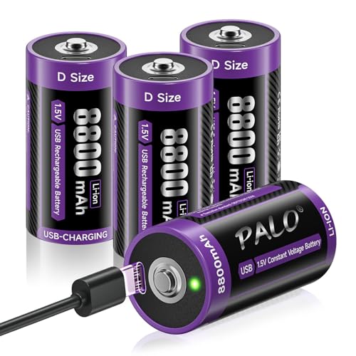 6 Batterie Ricaricabili C USB-C 1,5V 6000mWh Con Cavo Di Ricarica, Ricarica Rapida (≤4 Ore), 1500 Cicli, Bassa Autoscarica, Protezioni Integrate – Ideali Per Torce, Giocattoli E Dispositivi Elettronici