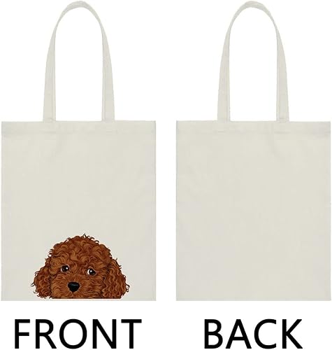 Miniatura 8 de WIRESTER Bolsa de lona para mujeres y niñas, bolsa de playa, bolsa de compras de comestibles, bolsa de hombro escolar, bolsa de viaje - lindo perro