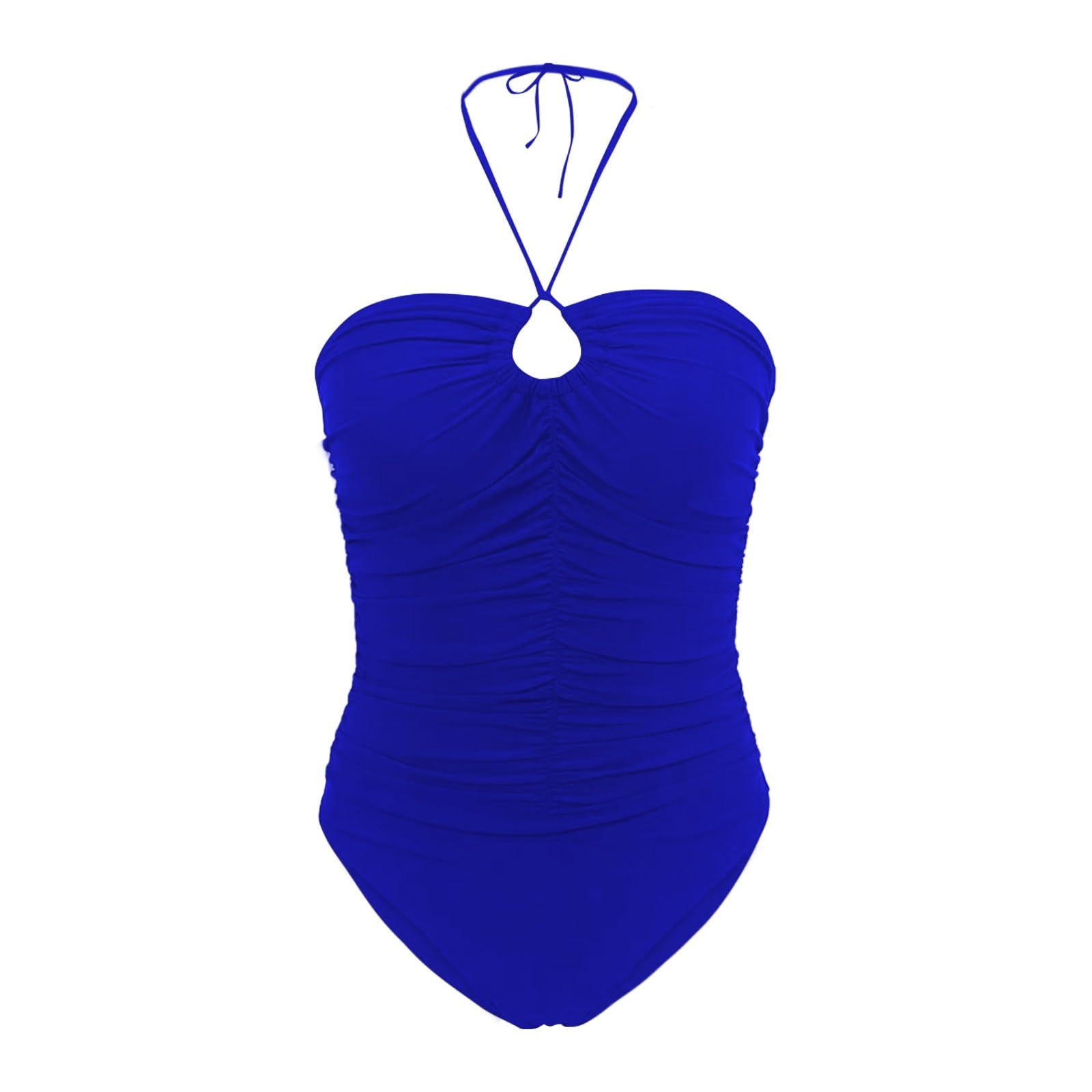 Maillot de Bain Femme 1 Pièce Chic Bandeau Plissé Gainant Ventre Plat Amincissant Push Up Rembourré
