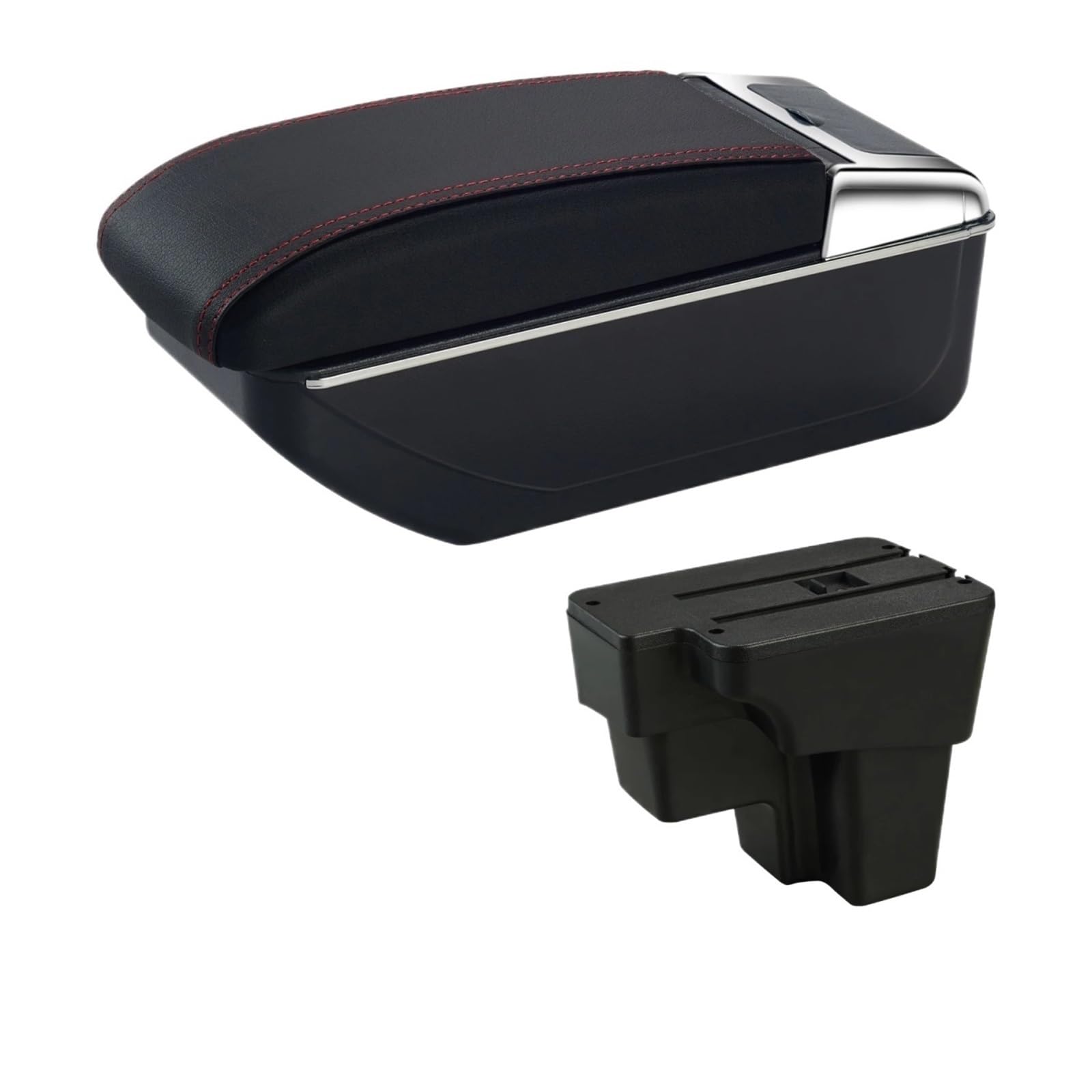 UMDJJU For KIA For RIO 2015-2024 Cerato Car Armrest Storage Box Dedicated Interior Accessories Car Centre Console Armrest Box(A1 Red Line No USB)