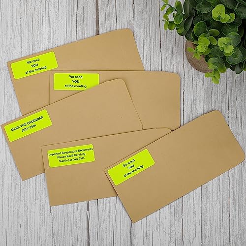 Maxgear 8-1/2" X 11" Neon Yellow Labels - Fluorescent Labels, Template 5160, For Inkjet Or Laser Printer, For Efficient Sorting And Organization, Strong Adhesive, 1" X 2-5/8", 30 Sheets, 900 Labels #TOP6