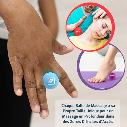 ResultSport Balle de Massage Lacrosse pour la récupération de la fasciite Plantaire, Massage des Points de déclenchement (Lacrosse - Bleu/Rouge/Vert, Lacrosse) – Image 6
