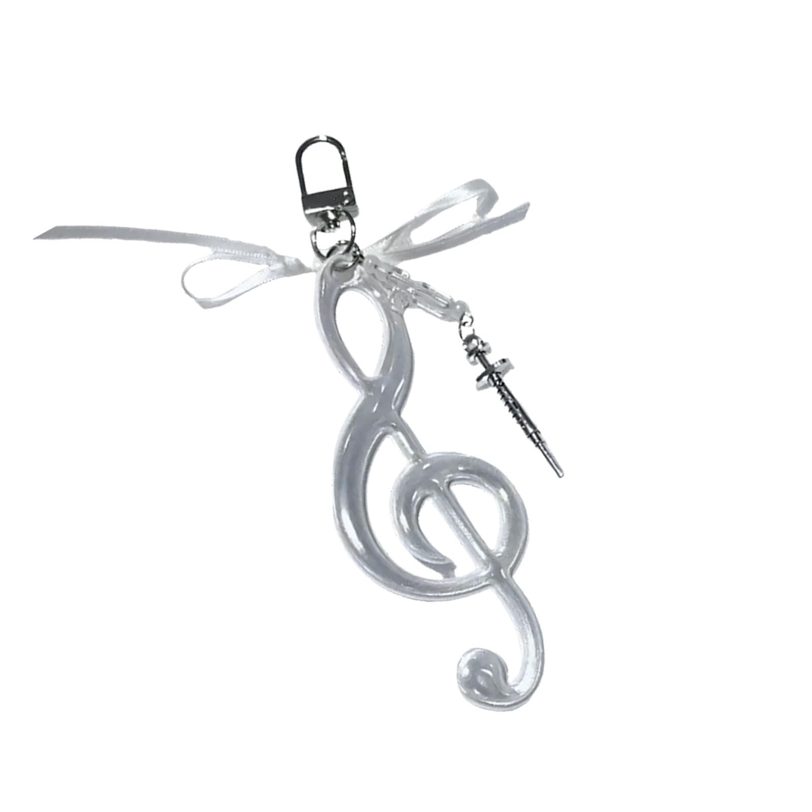 Ljmyy Aesthetic Bowknot Keychain For Girls Trendy Music Note Design Alloy Charm For Bags And Backpacks