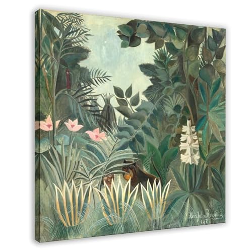 La jungle équatoriale de Henri Rousseau grand tableau cadre pour mur blanc