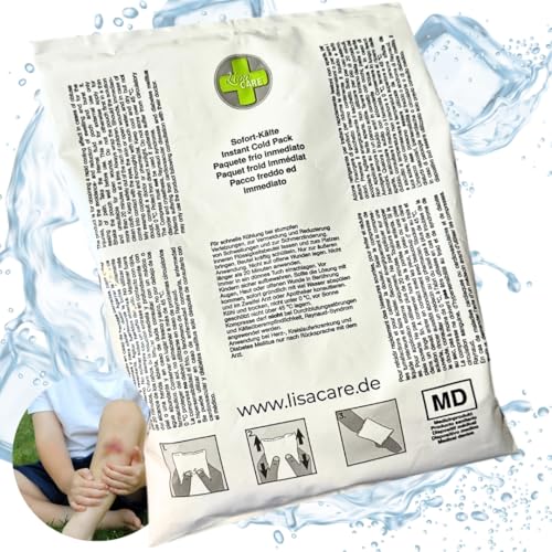 LisaCare Cuscinetti refrigeranti da piegare, confezioni refrigeranti da 15 x 21 cm, compresse refrigeranti istantanee, confezioni refrigeranti usa e getta, per un raffreddamento immediato e duraturo