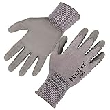 Ergodyne ProFlex 7024 Cut Resistant Work Gloves, ANSI A2, PU Coated Palms for Flexible No Slip Grip, Abrasion Resistant, 13g, Touchscreen Capable, Gray, Large
