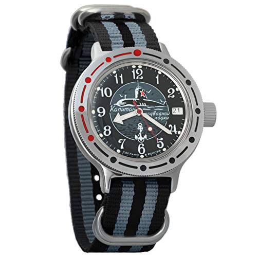 Vostok Amphibian Automatic Self-Winding Russian Military Wristwatch #420831 (Black+Grey)