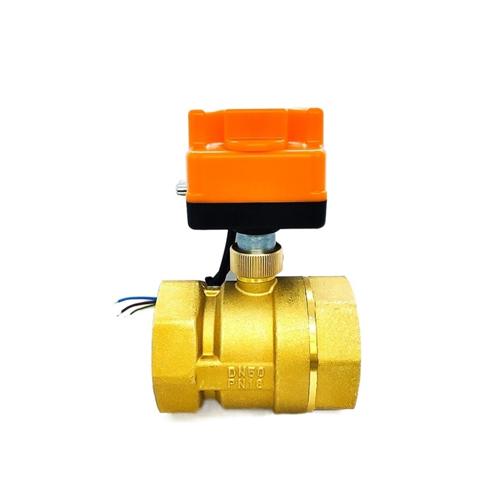 HDPHCRIUN 2" Brass Motorized Ball Valve 3-Wire 2-Way Control Electric with Manual switch(BSP-220VAC-3 WIRES 2 WAY)