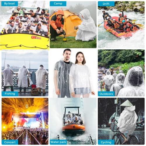 BFONS 5-6pcs Disopable Rain Ponchos for Adults,Ponchos Adults for Men and Women with Hood,Waterproof Rain Ponchos Raincoat 7