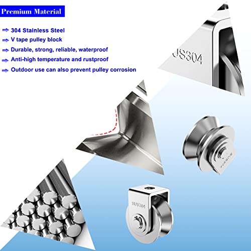Xhmaxe NO 2-Pack 2 Inch Stainless Steel V-Groove Pulley Wheel thumb #2