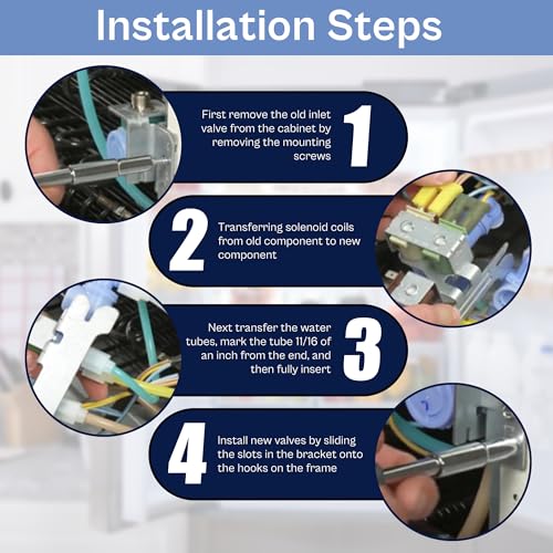 242252702 240531101 Refrigerator Water Inlet Valve Fit for Frigidaire, Kenmore, Electrolux, Crosley Refrigerator Parts, Replace 240505101 240505102 240508101 240508102 241734301 240321801 LUXRILIX