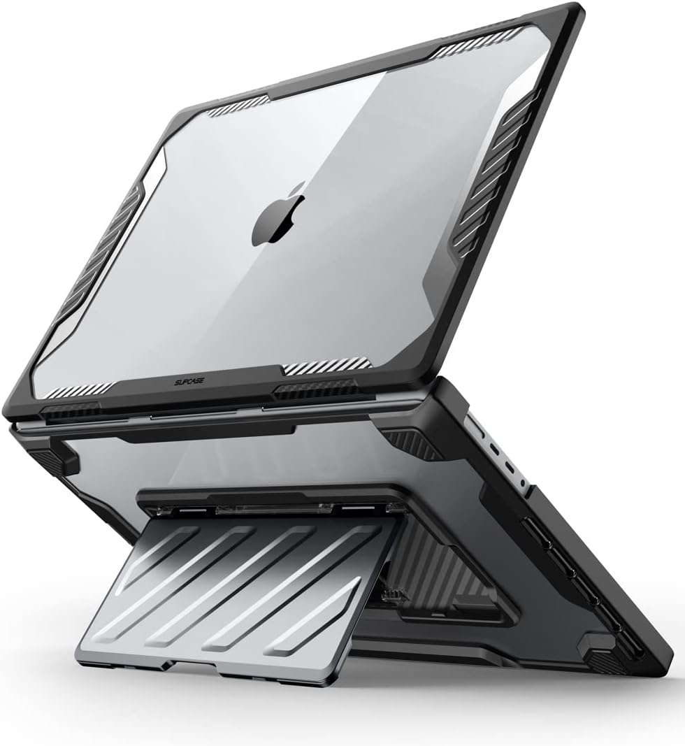 SUPCASE Unicorn Beetle Pro Case for MacBook Pro 16 Inch (2021) A2485 M1 Pro / M1 Max, [Built-in Kickstand] Hard Shell Protective Cover for MacBook Pro 16" with Touch ID (Black)