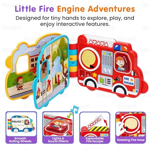 Image of Kidology Beep Montessori Car Book Toy for Toddlers | Interactive Police Car Activity Book with Lights, Music & Sound Effects | Educational Sensory Toy for Babies & Kids