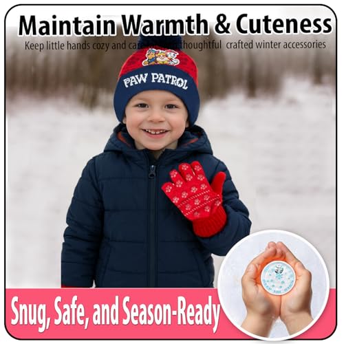 Image of Nickelodeon Paw Patrol Boys Winter Hat and Mitten or Glove Set (Age 2-7)
