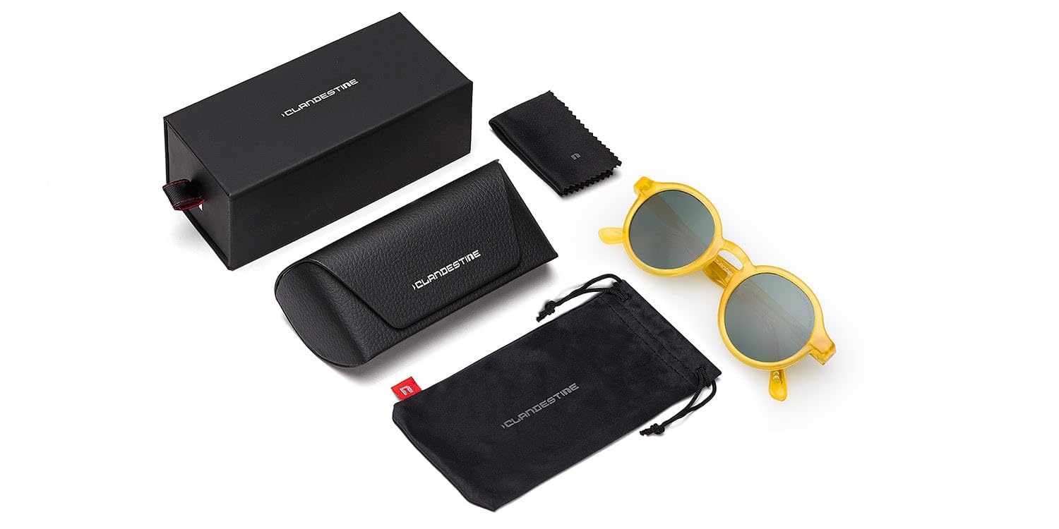 CLANDESTINE Round Gafas Unisex adulto