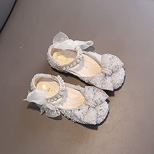 Toddler Sandals Girl, Girls Childrens Shoes Pearl Rhinestones Shining Kids Princess Shoes for Party and Wedding3