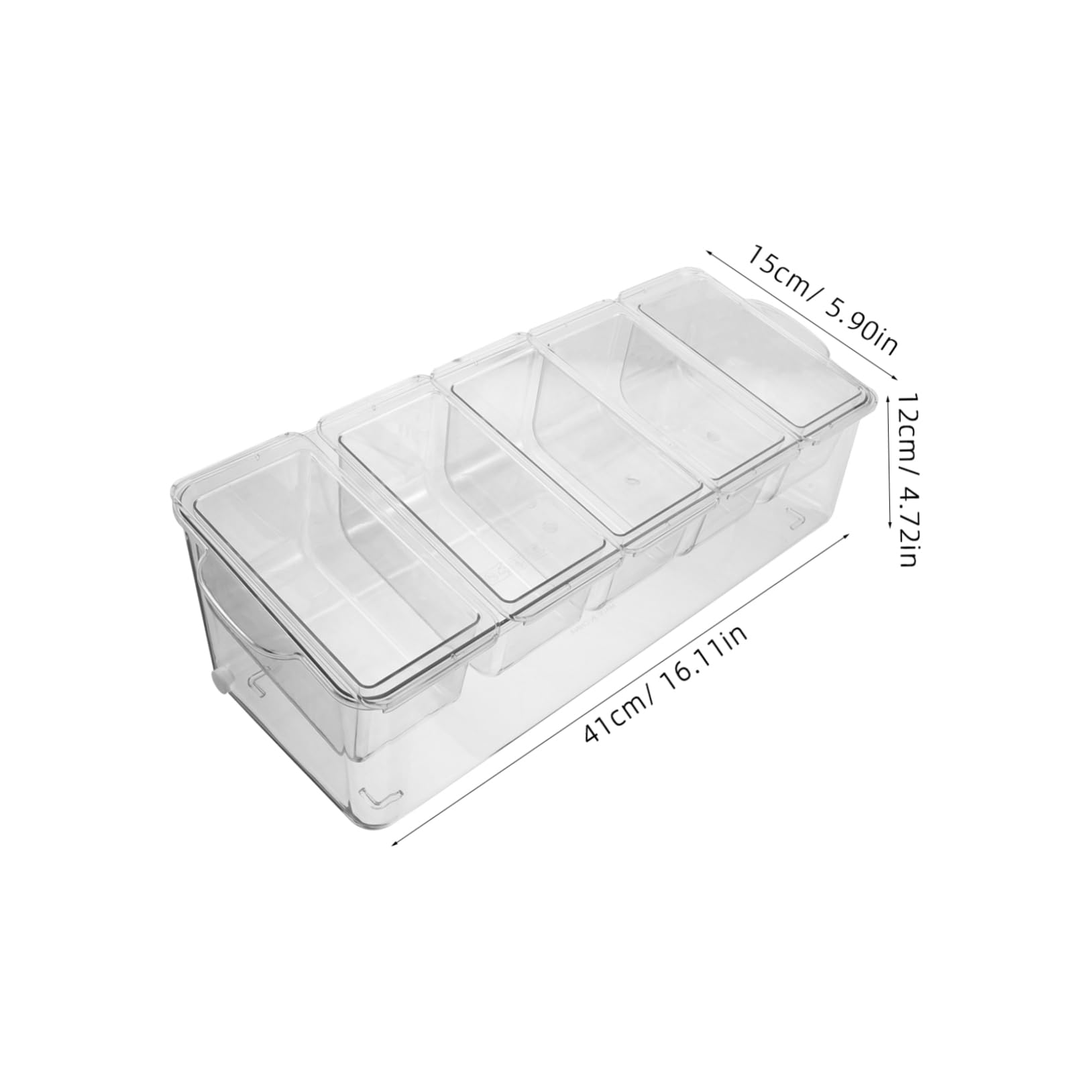 Luxshiny 1Set Chilled Condiment Tray with Removable Compartments Food Grade Plastic Garnish Holder for Bar Salad Fruit and Appetizer Serving for Outdoor Parties and Picnics