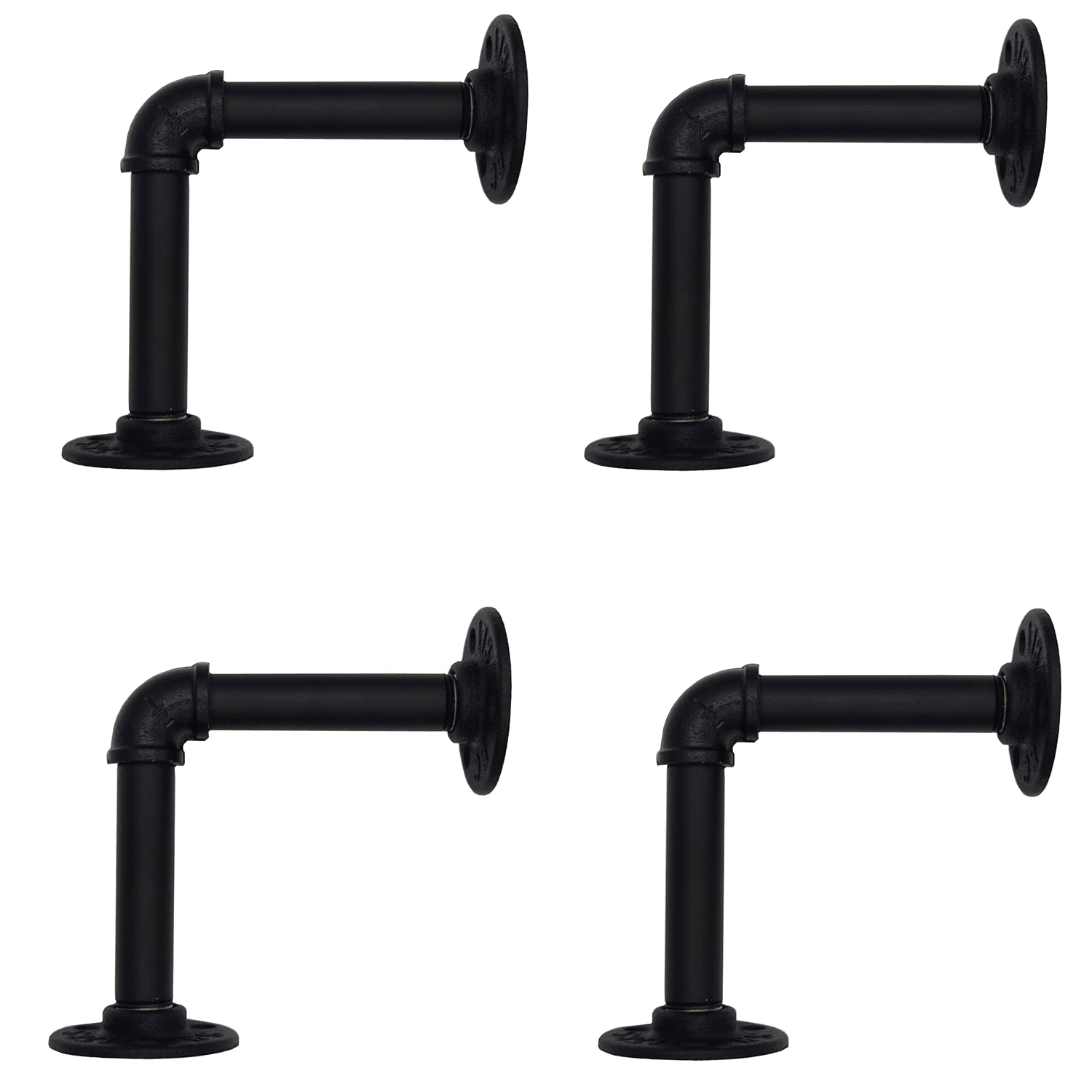 Buy LONG XIN SERIES Industrial DIY Pipe Shelf Brackets Vintage Black