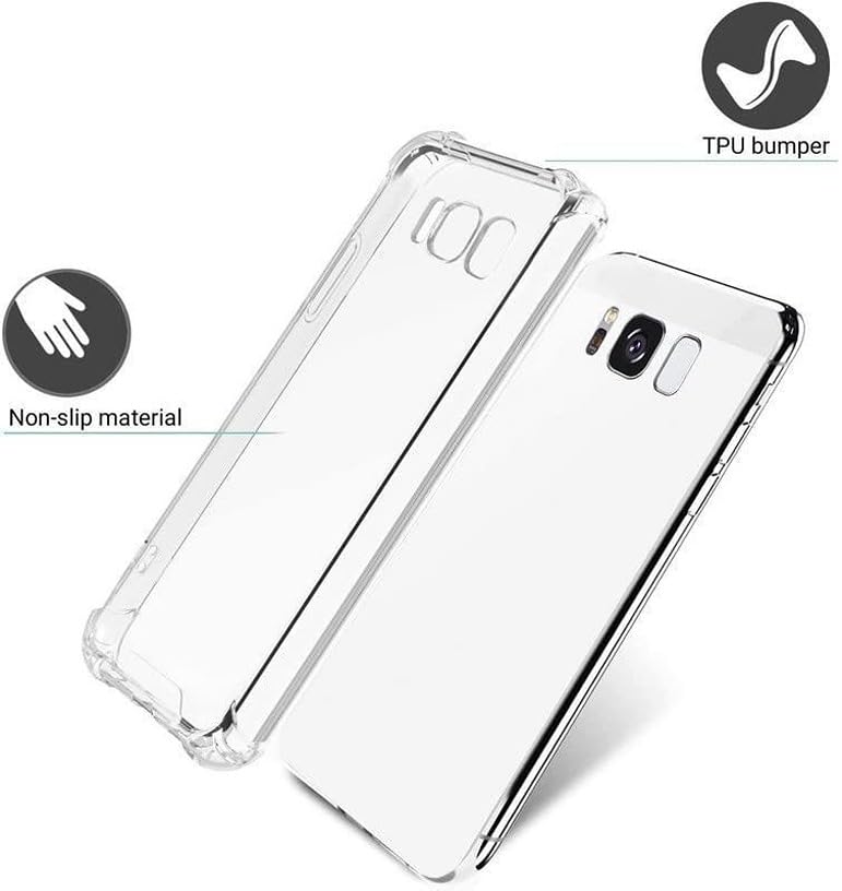 Image of BOXXO Flexible Back Cover for Samsung Galaxy S8 Plus | Back Cover Transparent Clear Shockproof Case Four Corner Protection | Slim Protective Mobile Phone Cover for Samsung Galaxy S8 Plus