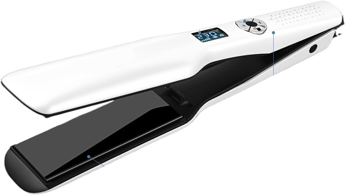 44mm Tourmaline Ceramic Hair Straightener Display Fast Heating Flat Iron Adjustable Temperature Straightening Iron(EU)