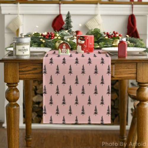 Image of Artoid Mode Xmas Tree Christmas Table Runner Home Party Decor 13x72 Inch