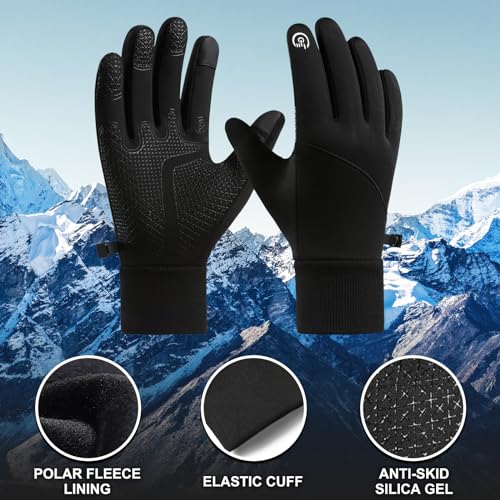 CRAZY SHARK Fahrradhandschuhe Warme Winterhandschuhe Sporthandschuhe Touchscreen Radsporthandschuhe Winddichte rutschfeste Handschuhe für Herren Damen zum Radfahrren Laufen Joggen Wandern